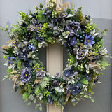 Extra large luxury blue wreath year round