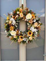 Luxury artificial Autumn sunflower wreath