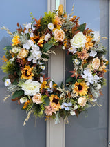Luxury artificial Autumn sunflower wreath