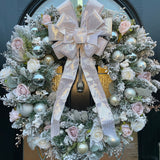 Extra large luxury champagne artificial christmas wreath