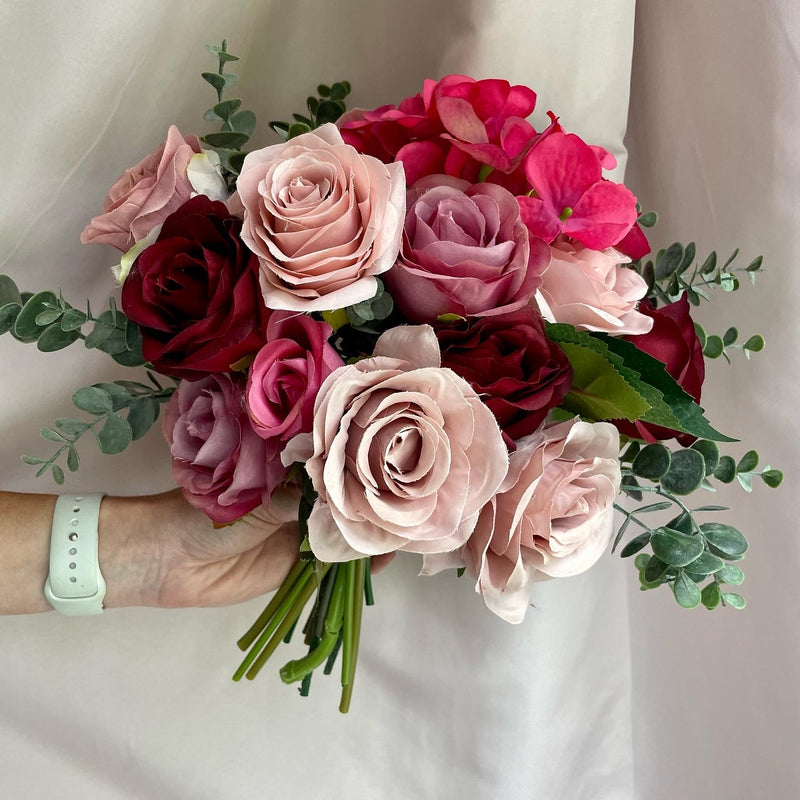 Luxury dusky and hot pink wedding bouquet