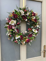 Extra large luxury mulberry winter christmas wreath