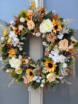Luxury artificial Autumn sunflower wreath