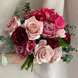 Luxury dusky and hot pink wedding bouquet