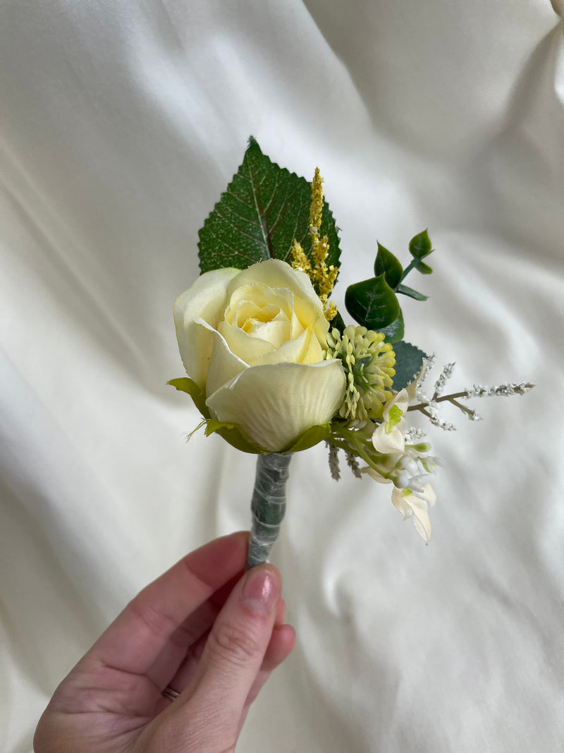 Luxury artificial lemon wedding boutonnière