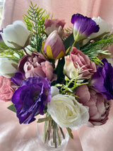 Luxury artificial pink, purple and white arrangement