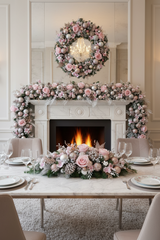 Large Luxury Pink and Silver Christmas Wreath