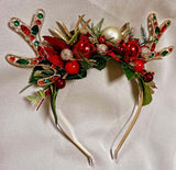 Bejewelled antler christmas centrepiece headband