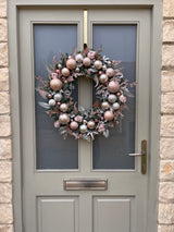 Extra large luxury rose gold and silver Christmas wreath