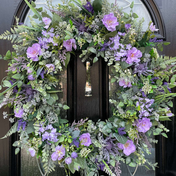 Extra large luxury artificial lilac year round wreath