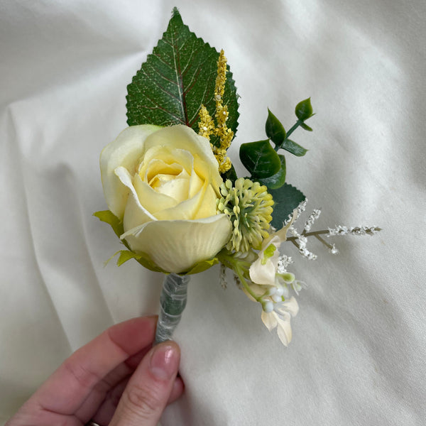 Luxury artificial lemon wedding boutonnière
