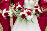 Luxury red and white artificial wedding bouquet collection