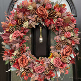 Extra Large Luxury artificial warm brown autumn wreath