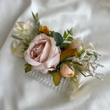 Luxury rustic nude and orange silk, preserved and pampas wedding bouquet collection