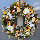 Luxury artificial Autumn sunflower wreath