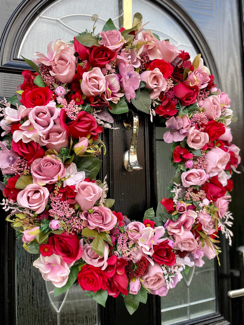 Luxury red and pink year round wreath