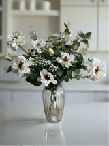 Luxury faux arrangement - Dahlia, eucalyptus and mimosa