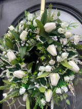 Luxury artificial white tulip Spring wreath
