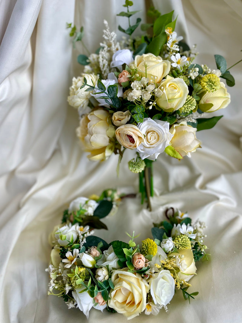 Luxury artificial lemon theme wedding bridesmaid bouquet