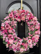 Extra large luxury Pink rose year round wreath