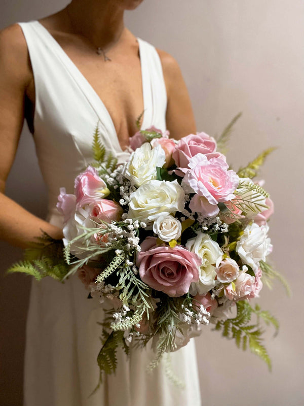 The Exquisite Extra Large Luxury Ivory and Pink Bridal Wedding bouquet
