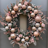 Extra large luxury rose gold and silver Christmas wreath