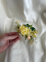 Luxury artificial lemon wedding hair slide