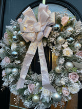 Extra large luxury champagne artificial christmas wreath