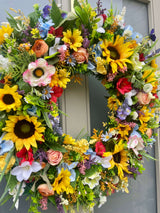 Extra large luxury summer sunflower wreath