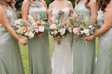 Luxury artificial rustic Bridal Bouquet, nude and orange silk, preserved and pampas wedding bouquet collection