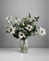 Luxury faux arrangement - Dahlia, eucalyptus and mimosa