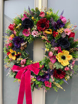 Extra large bright luxury jewel year round wreath