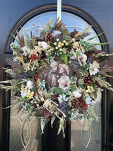 Luxury brown autumn wreath with Halloween twist