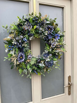 Extra large luxury blue wreath year round