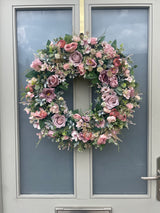 Extra large luxury dusky pink Summer wreath year round