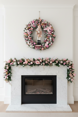 Large luxury pink nutcracker Christmas wreath