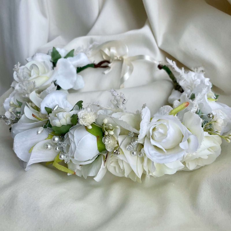 Flower girl luxury faux floral wedding flower crown
