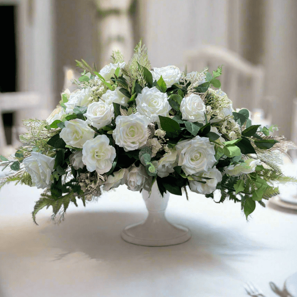 Luxury artificial ivory wedding centrepiece arrangement