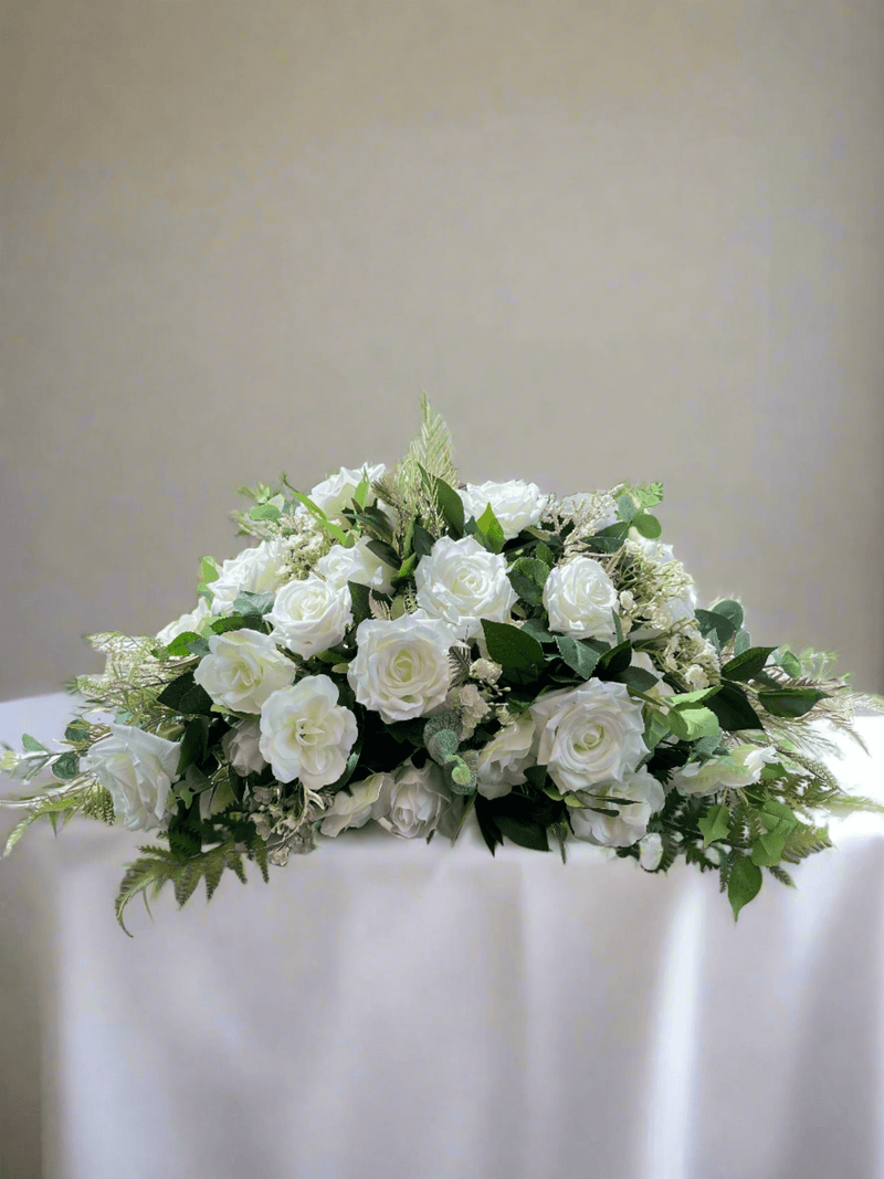 Luxury artificial ivory wedding centrepiece arrangement