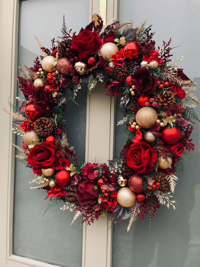 Extra large luxury Christmas wreath red and gold