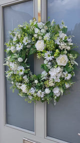 Luxury extra large neutral white and green Summer Year Round wreath