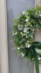 Luxury artificial natural look eucalyptus greenery year round wreath