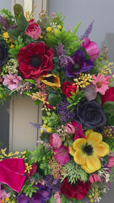 Extra large bright luxury jewel year round wreath