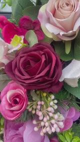 Large luxury year round pink peony and rose wreath