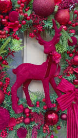 Ultra luxury collection burgundy and red deer Christmas wreath