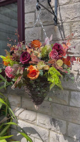 Luxury artificial autumn hanging basket