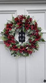 Luxury artificial poppy year round wreath