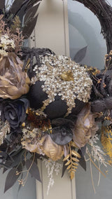 Glamorous Halloween autumn wreath