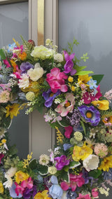 Large luxury multicolour Spring year round wreath