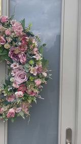 Extra large luxury dusky pink Summer wreath year round